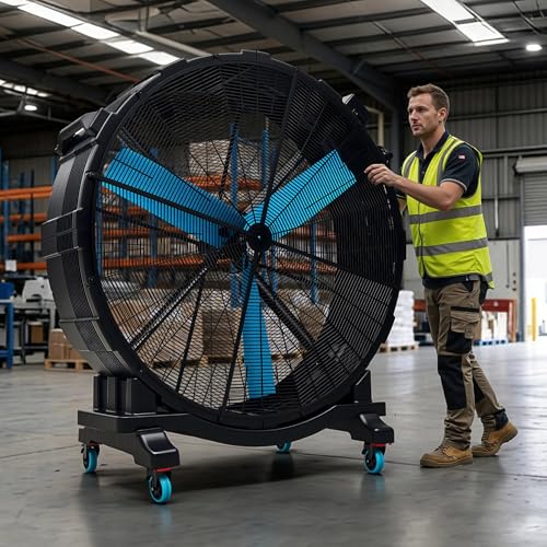 Albott 72 Inch Industrial Drum Fan, 1100W Plastic High Velocity Floor Fan - size: 72 Inch