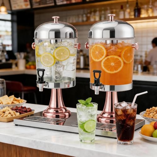 GarveeHome Beverage Dispenser, 4.4 Gallon with Ice Core Cold, Rose Gold - color: Rose Gold, size: 4.4 Gallon