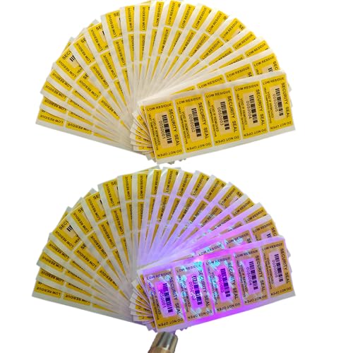 100pcs Tamper Proof Stickers Seals Labels (Matte Yellow, 1" X 2") - color: Matte Yellow 2, size: 1" X 2"