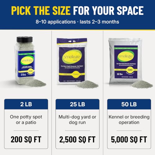 SMELLEZE Yard & Outdoor Pet Urine Odor Absorber Granules, 50 lb - size: 50 Pounds