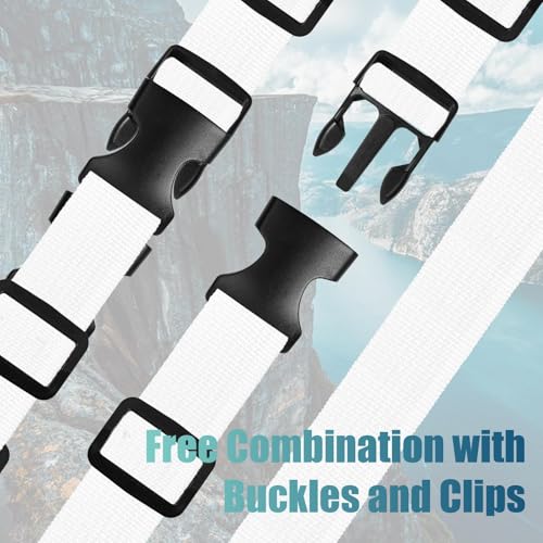 Polypropylene Webbing 1 Inch 1.5 Inch Nylon Webbing Straps Poly Strapping - color: White, size: 1 inch x 5 yards