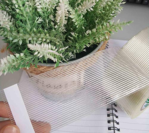 BOMEI PACK Fiber Reinforced Packing Tape, 30Rolls Mono Filament Tape 2 inch x 35yds x 5.5Mil, for Packing and Strapping - size: 30Roll: 50mmx35y