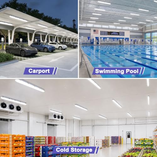 4FT LED Vapor Tight Lights 6Pack, 60/50/40W, 40/50/6500K Adjustable