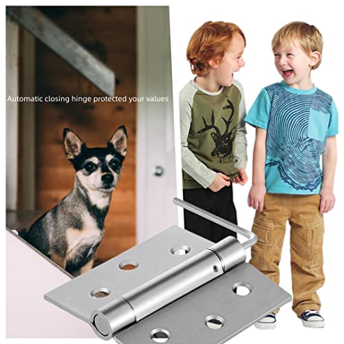 3.5" Self Closing Stainless Steel Hinges, 2 Pack - color: Silver-2PACK