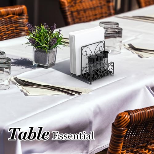 Napkin Holder with Salt and Pepper Caddy, Metal Table Dispenser - color: S - Salt & Pepper Shaker Napkin Holder, size: Luncheon Napkin Holder