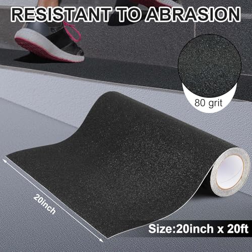 Watersay 20in x 20ft Widen Black Anti Slip Tape, 80Grit Grip Tape, Non Skid - color: Black, size: 20in X 20ft