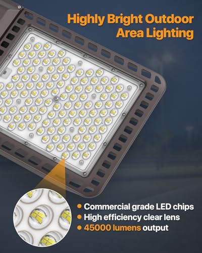 Led Parking Lot Light 300W - 45,000LM 5000K 100-277V Slip Fit - color: Slip Fit 300W