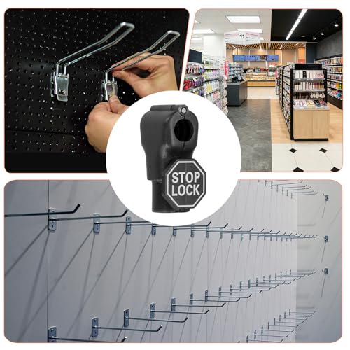 Peg Hook Locks PC Magnet Anti-Theft Pegboard 8mm Black 20Pcs - color: Black, size: 8mm