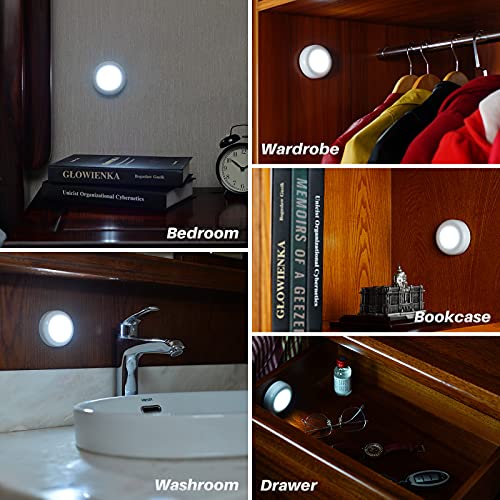 STAR-SPANGLED 2.8” LED Motion Sensor Light Indoor AAA Battery, 6 Pack White - color: Cool White