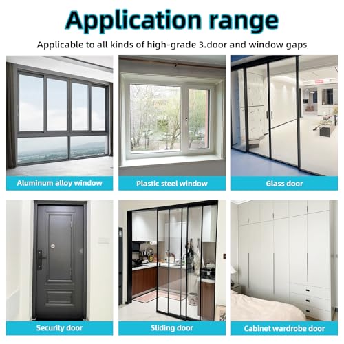 Weather Stripping Door Window Seal Strip, 32.8FT Self-Adhesive Soundproofing Weatherstrip, Draft Blocker Dustproof Strip for Sliding Windows, Doors, Cabinets (0.6" W x 0.4" H) - size: 0.6x0.35x33FT