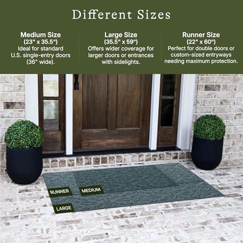 WaterHog Phoenix Front Door Mat Indoor Outdoor Entrance, All-Weather Mats - color: Bluestone, size: Medium 23"x35.5" (2’x3’)
