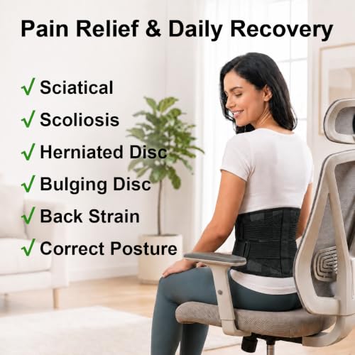 Breathable Back Brace for Women & Men, Ultra-Thin Lower Back Support Belt - size: XS/S(Waist:27.5"-35")