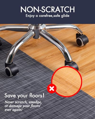 Baroyal Office Chair Mat for Hardwood Floor, Anti-Slip PVC, 48 x 60 Inch - color: Cool Grey, size: 48" x 60"