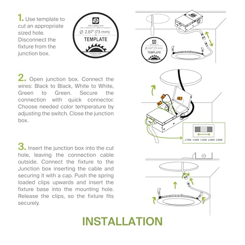 ASD 24 Pack 3 Inch LED Recessed Light 6W, 5 CCT 2700K-5000K CRI90+, IC Rated Ultra Thin Dimmable Ceiling Lights with J Box, Canless Wafer Downlight, Round Slim Panel Lighting, UL Energy Star, White - color: White, size: 3 Inch 24 Pack