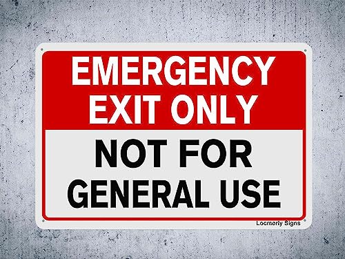 Emergency Exit Only Not for General Use Sign, 12x16 Inch, No Trespassing Aluminum Sign - color: Sign03, size: 12"x16"