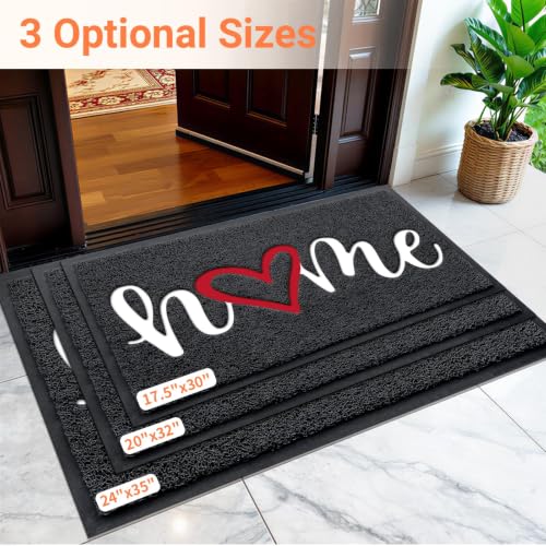 StepLively Door Mat Indoor Outdoor Welcome Mat for Entrance, 35x24in Black - color: Black, size: 2' x 2'11" (Rectangular)