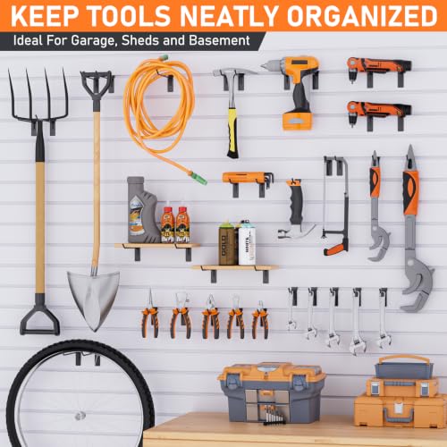 INCLY 60 Pack Slatwall Hooks, 4/6/8 Inch Slat Wall Hanging Hook and Hanger - size: 4/6/8 Inches