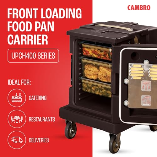 Cambro Insulated Food Pan Carrier - Electric Hotbox for Catering Transport & Serving - UPCH400 Series (Brown) - color: Dark Brown