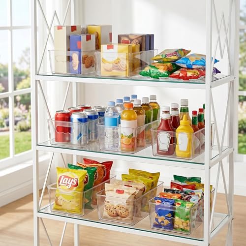 Vtopmart 4pcs Clear Storage Bins with Handles - size: Without Lid