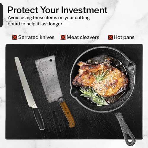 Thirteen Chefs Extra Large 24 x 18 Black Cutting Board - 1/2" Thick HDPE Plastic for Restaurants and Professional Kitchens - color: Black, size: 24"L x 18"W