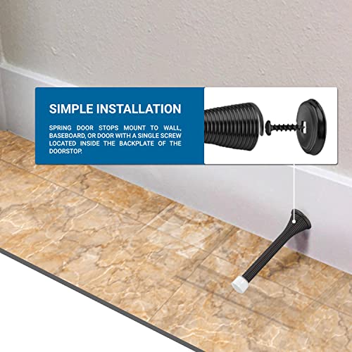 25 Pack Rok Hardware 3-3/4" (95mm) Longer Version Flexi Spring Heavy Duty Wall Door Stop Bumper ROKDS2ORB, Oil-Rubbed Bronze - color: Oil Rubbed Bronze, size: 25 Pack
