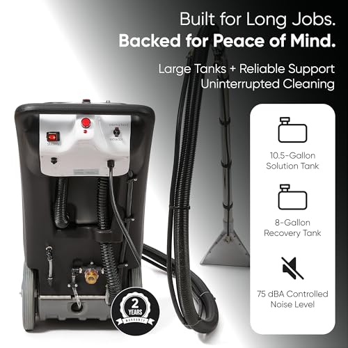 Commercial 4-in-1 Steam Carpet Cleaner Extractor – Cold Water, 18.5" Cleaning Path, 10.5/8 Gallon Tanks, with Upholstery & Wand Tool, Ideal for Large Areas & Professional Use