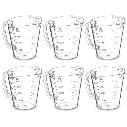 Carlisle FoodService Products 4314307 Commercial Plastic Measuring Cup, 1 Quart, Clear (Pack of 6) - size: 1 Quart, style: 6 Pack