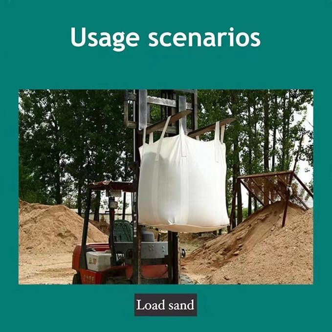 FIBC Bulk Bags 2 Pack 35 x 35 x 43 in 2200 lb Woven Polypropylene