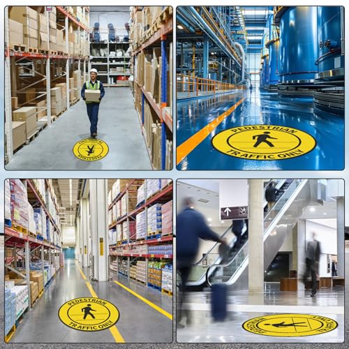 20 Pack Pedestrian Traffic Only Floor Stickers Sign 17 Inch