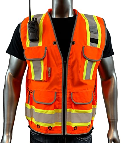 VERO1992 Class 2 Heavy Woven Two Tone Engineer Hi Viz - color: Orange, size: XX-Large-3X-Large