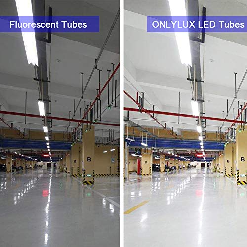 ONLYLUX 8ft LED Bulbs,12 Pack 45W 5400LM, 6000k, Milky Cover - size: 5400LM Milky 12PCS