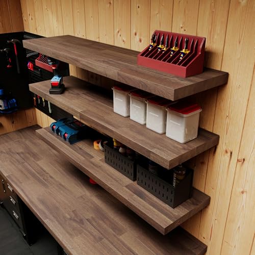 Howizz Walnut Butcher Block Shelf 12" x 3ft x 1.5" Inches, Solid Wood Countertop Shelf Board - color: Acacia - Finger Joint - Walnut - Finished, size: 36"L x 12"W x 1.5"Th