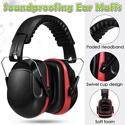 Yunsailing 4 Pack Ear Muffs for Noise Reduction - color: Red