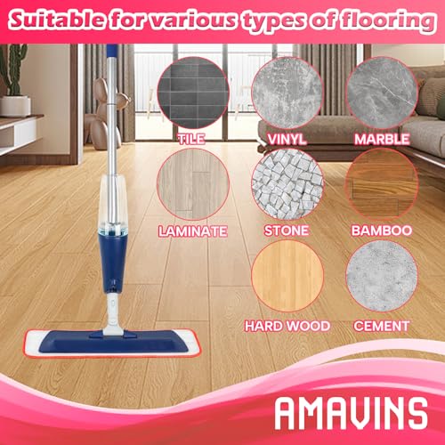 AmaVins 3 Pack Microfiber Cleaning Pads, Reusable Microfiber Mop Pads for 18 Inch Mop, Hardwood Floor Replacement Cleaning Mop Pads, Machine Washes - color: A-red 3 Pack 01