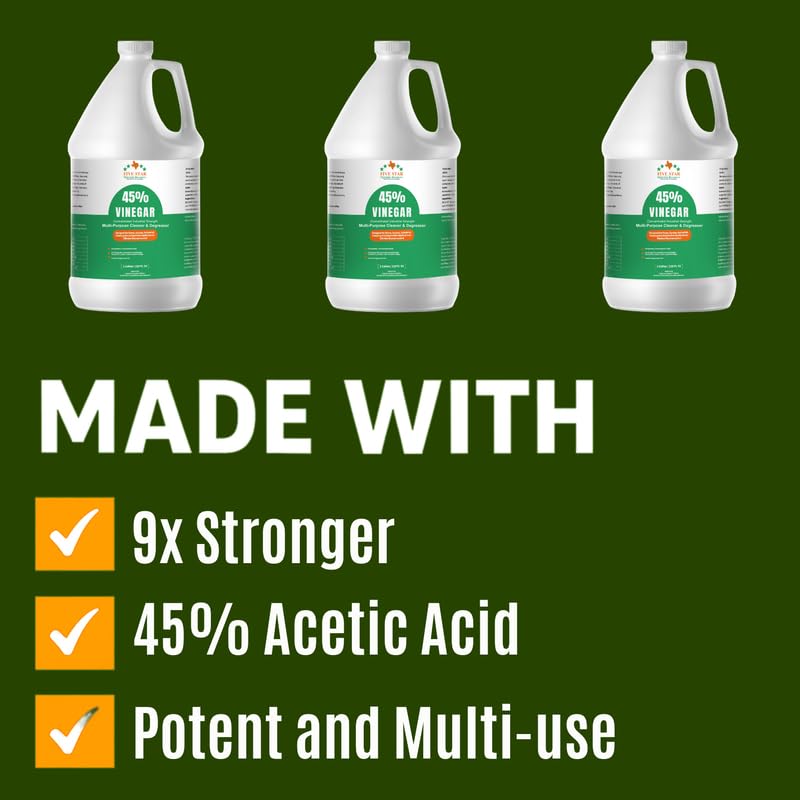 45% Vinegar Concentrated Industrial Strength Vinegar(4 Gallon(512 fl oz)