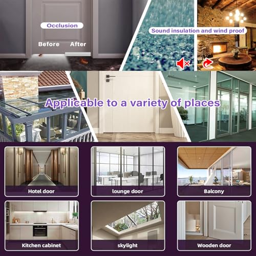 Weather Stripping Door Seal Strip for Gaps, Silicone Draft Stopper Adhesive Tape for Sliding Doors, Windows, Shower Glass, Soundproof Seal for Home Insulation, 32.8ft Roll