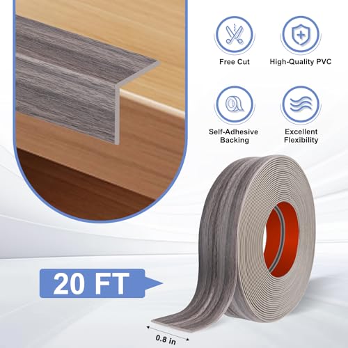Wall Corner Protector Moulding Trim Peel and Stick - color: Brown Walnut Wood, size: 0.8 In x 20 Ft