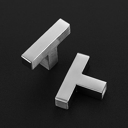 5 Pack Brushed Nickel Cabinet Knobs, 2in Length Square Bar Drawer Pulls - color: Brushed Nickel, size: 5 Pack, style: Square