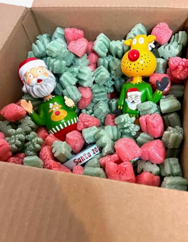 Bubblefast! Brand FunPak Plant Based Biodegradable Packing Peanuts, 1.5 cu ft Bag, Compostable (Christmas Love) - color: Christmas Love