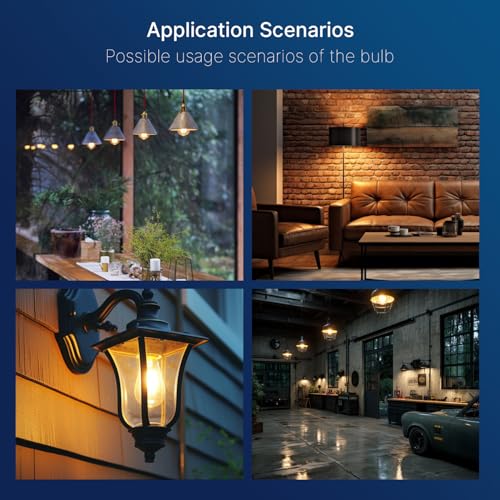 FLSNT 100W Equivalent LED Edison Bulbs, ST19/ST58 Dimmable LED Light Bulbs for Kitchen, Dining Room, High Brightness with 1000LM, 2700K Soft White, 8W, E26 Base, 4 Pack - color: 100w 2700k Soft White, size: 4 Count (Pack of 1)