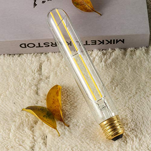 T10 Led Bulb Dimmable 6W Led E26 Tubular Bulbs Soft White 3000K 60 Watt - color: 6w=60w 3000k Soft White (Amber Glass)