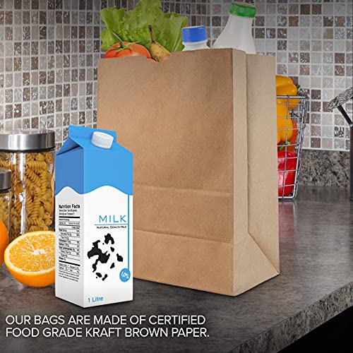 Stock Your Home 52 lb Kraft Brown Paper Bags (70 Count) – Bulk Large Grocery Bags for Shopping - size: 70 Count