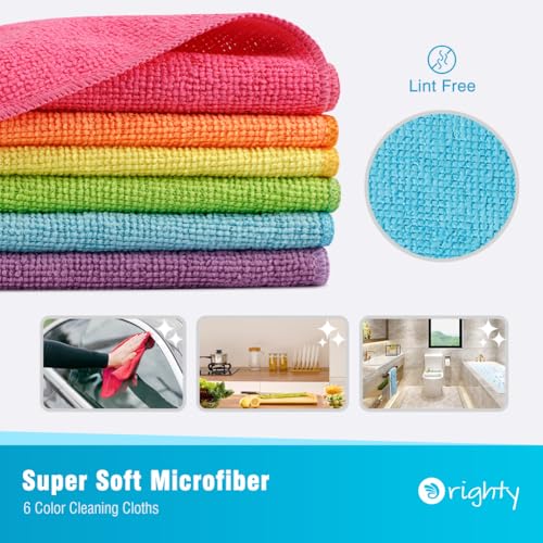 Orighty Microfiber Cleaning Cloth, Cleaning Rags, 12 Pack, 12x11 in - color: Multicolor, size: 12 Pack