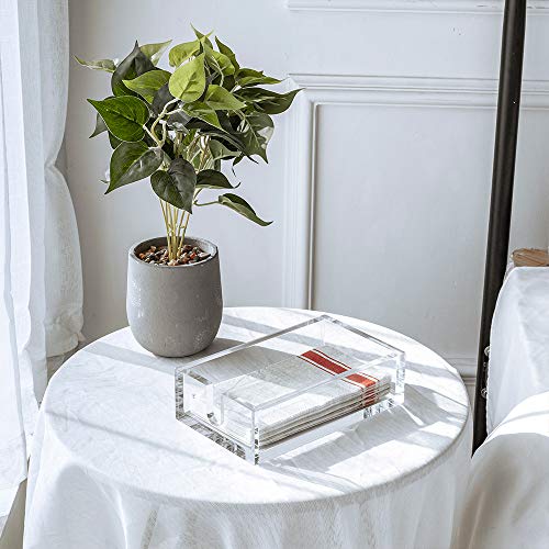 IEEK Acrylic Guest Towel Napkin Holder,Clear Bathroom Paper Hand Towels Storage Tray Modern Buffet Napkin Caddy,Fancy Flat Napkin Holders For Kitchen or Dining Room,9x5.5x2.5 Inch,Pack of 1 - size: 9x5.5x2.5 Inch Guest Towel Napkin Holder
