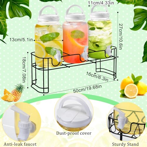 Tanlade 3 Pcs Drink Dispensers with Stand for Parties, 1 Gallon Set, White - color: as shown in the picture