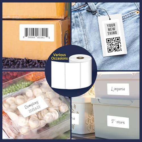 LLIKED 4" x 2" Direct Thermal Labels, 750 Barcode Shipping Labels - size: 4"x2"-1 Roll