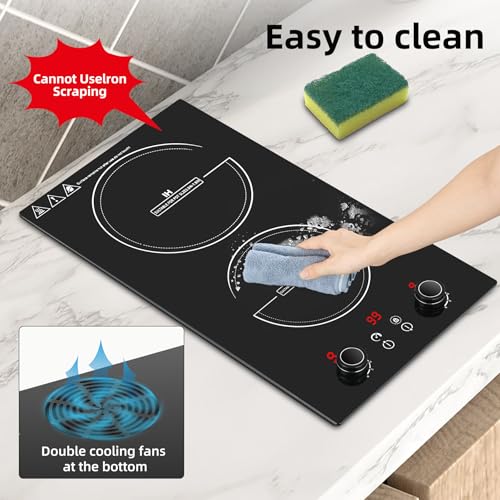 Double Induction Cooktop,110V 2600W 2 burner induction cooktop with hot plat with LED Touch Screen 10 Levels,Child Safety Lock & Timer 110V countertop burners - size: 2 Burner Induction Cooktop