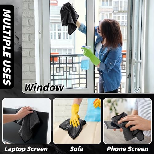20 Pack Microfiber Towels for Cars, 24" x 16" Dual-Sided Car Drying Towel - color: Gray, size: 24x16in- 20 Pack