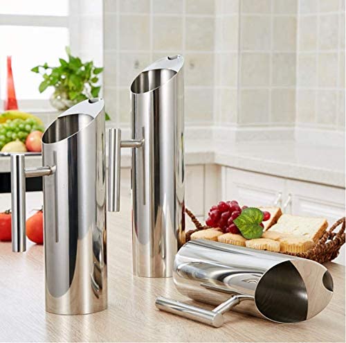 Stainless Steel Water Pitcher Carafe with Ice Guard 53 Ounces Capacity Chrome Plated Mirror Finish by MUGLIO - color: Silver, size: 53 Ounces