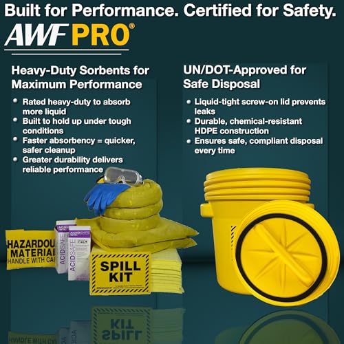 AWF PRO 20 Gallon Battery Acid Spill Kit, 59 Pieces - size: Battery Acid Spill Kit